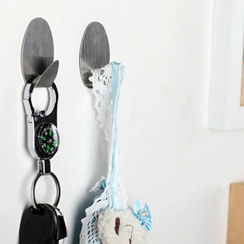 6 шт. серебряные настенные крючки самоклеющиеся для дома кухни полка настенная дверь держатель из