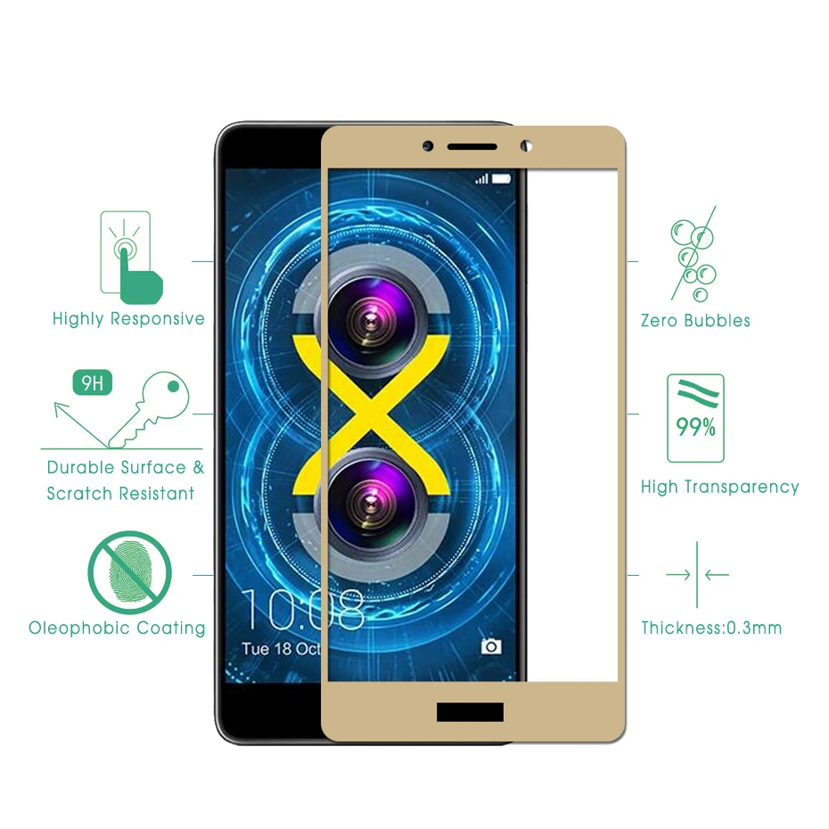 Lovekiss 9H полное покрытие закаленное стекло для Huawei Honor 6X GR5 2017 Mate 9 L чехол Защитная