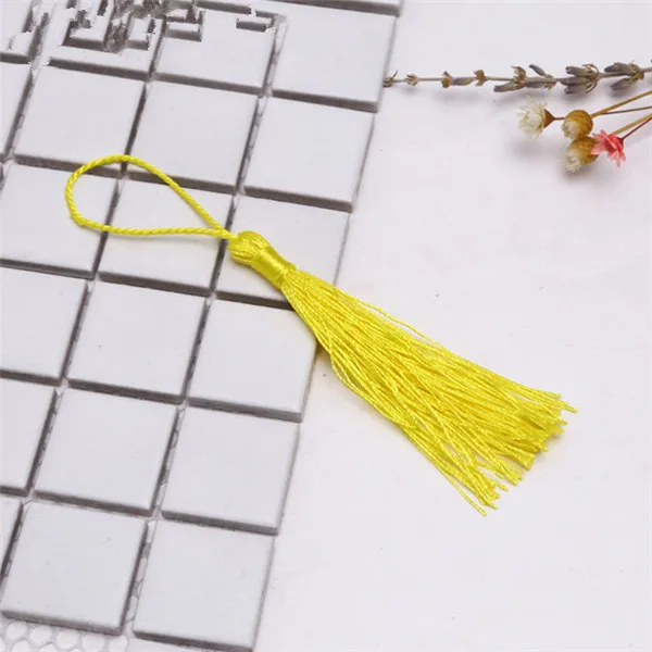 Yellow Tassels 30 шт. полиэстер пушистые кисточки бахрома Кулон DIY Материал цветной шнур кисточки отделка дома вечерние украшения кисточки ленты аксессуары - Цвет: Yellow Tassels