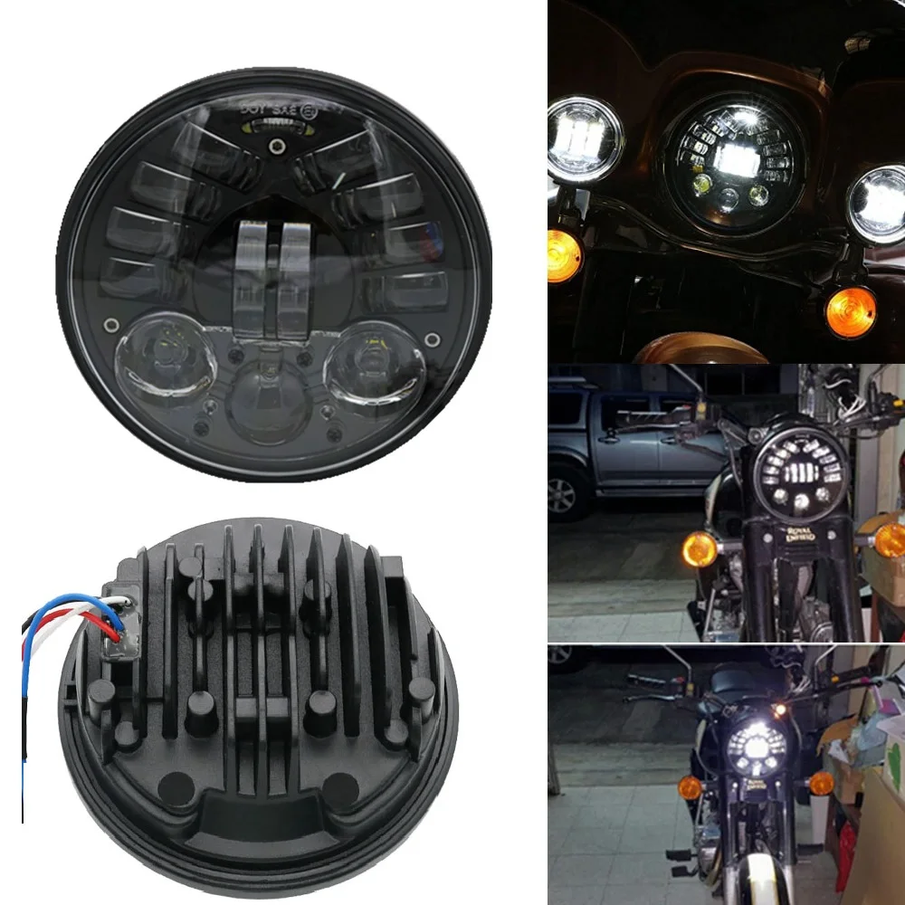 5-3/4 &quot5 75 дюймов светодиодный проектор для мотоцикла DRL фары с 5 дюймовым корпусом