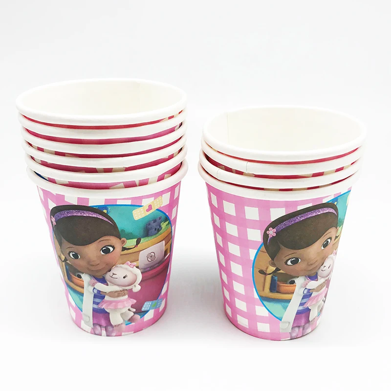 10 шт./лот Doc McStuffins одноразовые чашки Doc McStuffins вечерние украшения Doc McStuffins бумажные чашки, ребенок, душ вечерние принадлежности