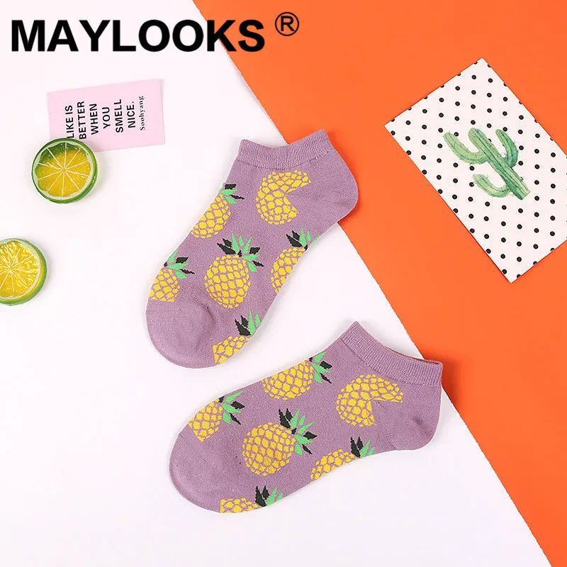 Maylooks 2019 новые продукты женские хлопковые карамельный цвет короткие носки