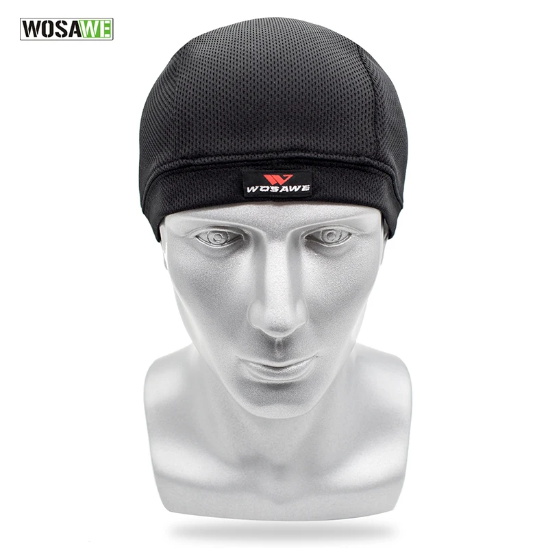 WOSAWE Quick Dry Cycling Cap Breathable gear Bicycle Motorcycle Helmet Sweat Inner Cap Summer Racing Hat Headwear Skull Beanie