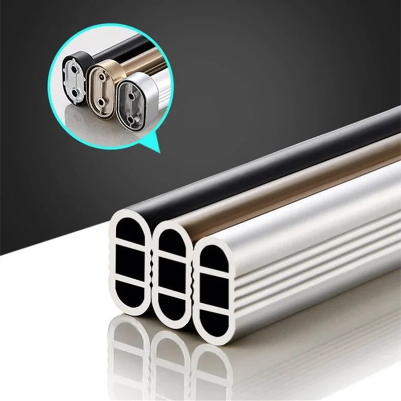 

50cm High Quality Wardrobe Clothes Rail + Flange Seat Aluminum Furniture Clothes Rail for Wardrobe Hanging Clothes Hanging Rod