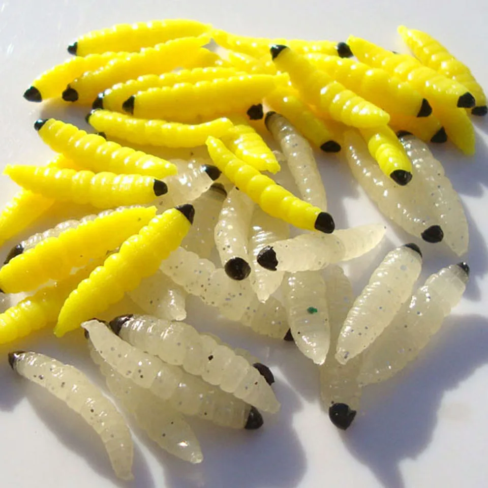 20 шт./лот Мягкая приманка личинка червь Силиконовые Рыболовные Приманки 3 см