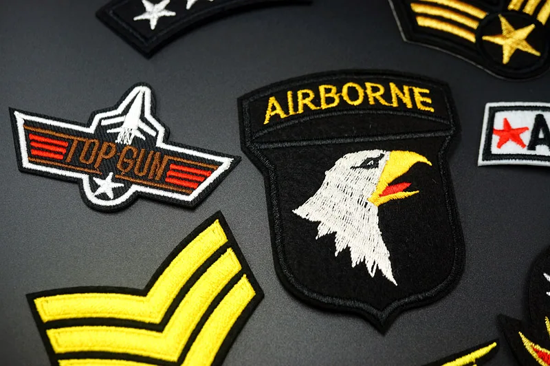 8 шт./лот AIRBORNE армии DIY ткань патч значок вышитые Симпатичные значки хиппи железа на детей мультфильм для одежды наклейки
