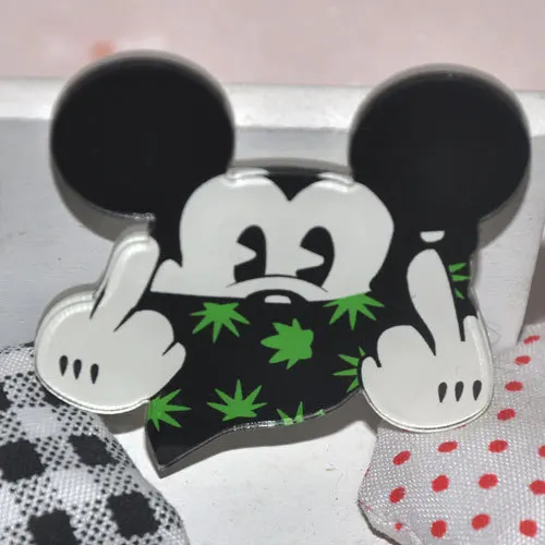 1 шт. очаровательные комбинезоны с рисунком «Микки Маус» Аксессуары Minnie Kawaii аниме значки с героями мультфильмов акриловые заколки Брошь на рюкзак сумки декоративные для девочек подарок на день рождения - Цвет: Синий