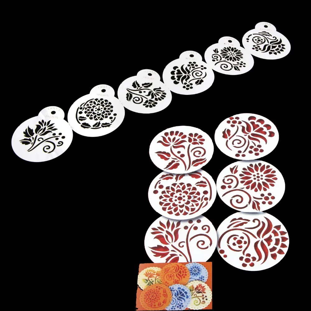 Трафаретная форма для выпечки Flower Plantilla 6 шт./компл. инструменты украшения тортов
