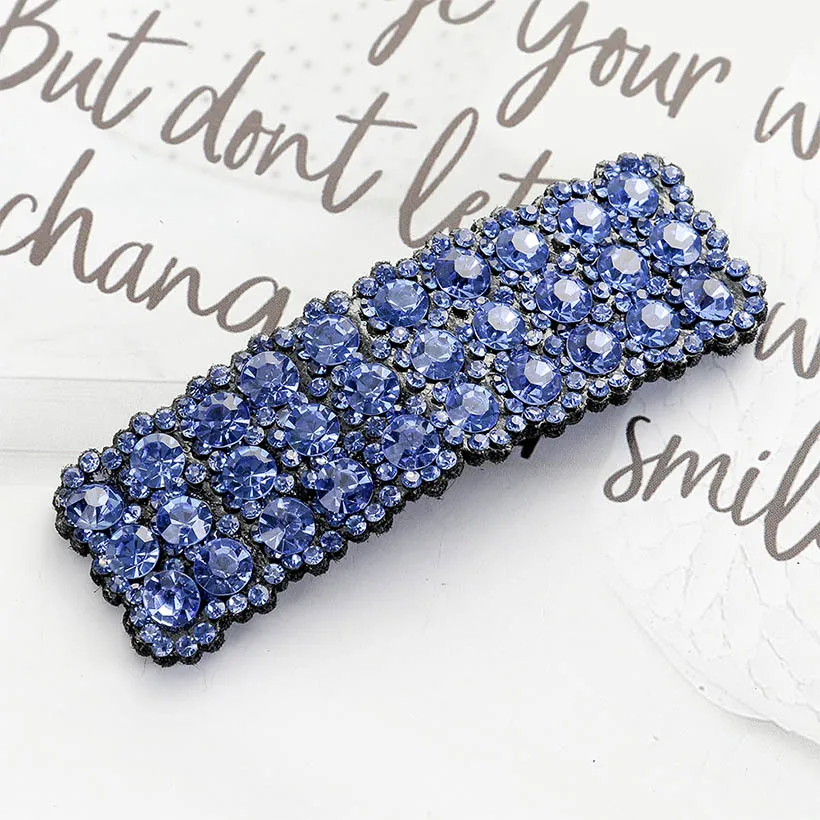 D LEVAO корейский прямоугольник кристалл Rhineston заколки для волос для женщин милые заколки шпильки для волос для девочек аксессуары для волос головной убор - Цвет: D