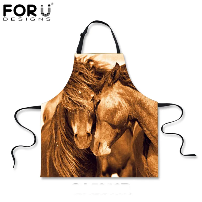 

Забавные 3D лошади FORUDESIGNS/Искусственные фартуки для женщин и мужчин для шеф-повара, фартуки для приготовления пищи для взрослых и женщин, 3D Жи...