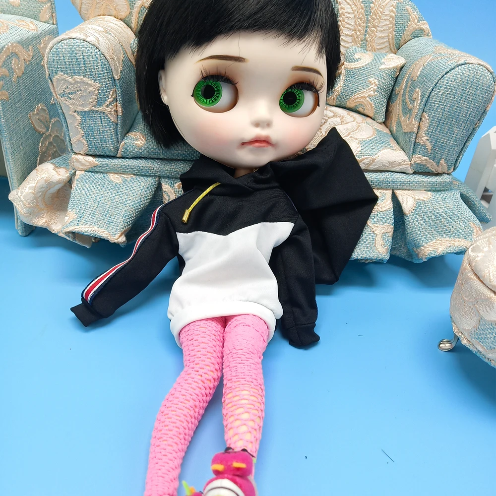 Sweet Pea Синий тканевый диван в европейском стиле BJD 1/6 детская кукольная мебель