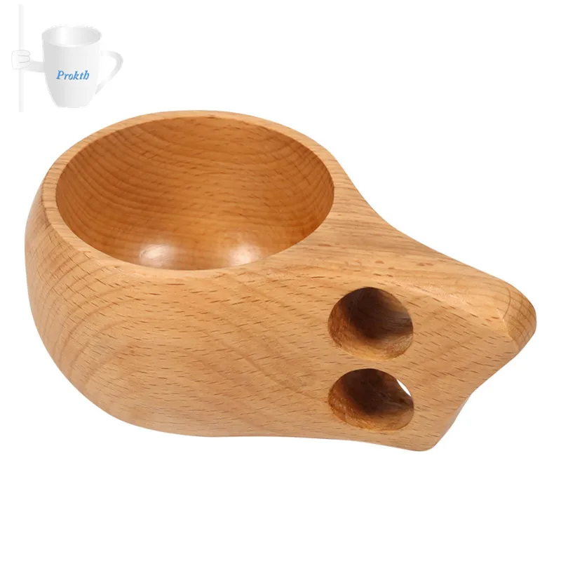9 2 oz 270ml Finland Kuksa Портативный Кофе кружка ручка из резины и дерева с двумя