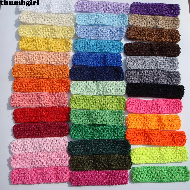 

10pcs/lot Girls Stretchy Crochet Elastic Hair Band Newborn Kids TuTu Crochet Headband For Girls headband Hair Accessories