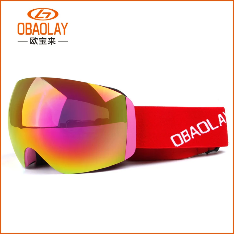 Лыжные очки UV400 защита сноуборд очки Анти-туман большой Лыжная маска очки снег снегоход катание на лыжах Спорт на открытом воздухе+ коробка набор