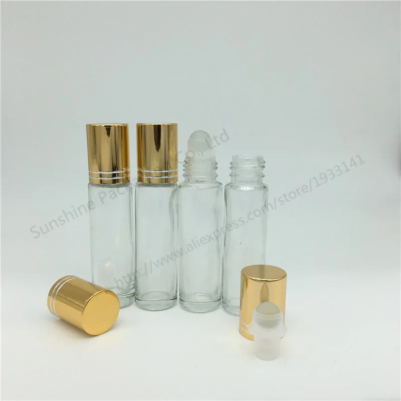 Free shipping 200 x 10ml Transparent Glass Bottle Roll On Empty Fragrance Perfume Essential Oil Clear Roll-On | Красота и здоровье