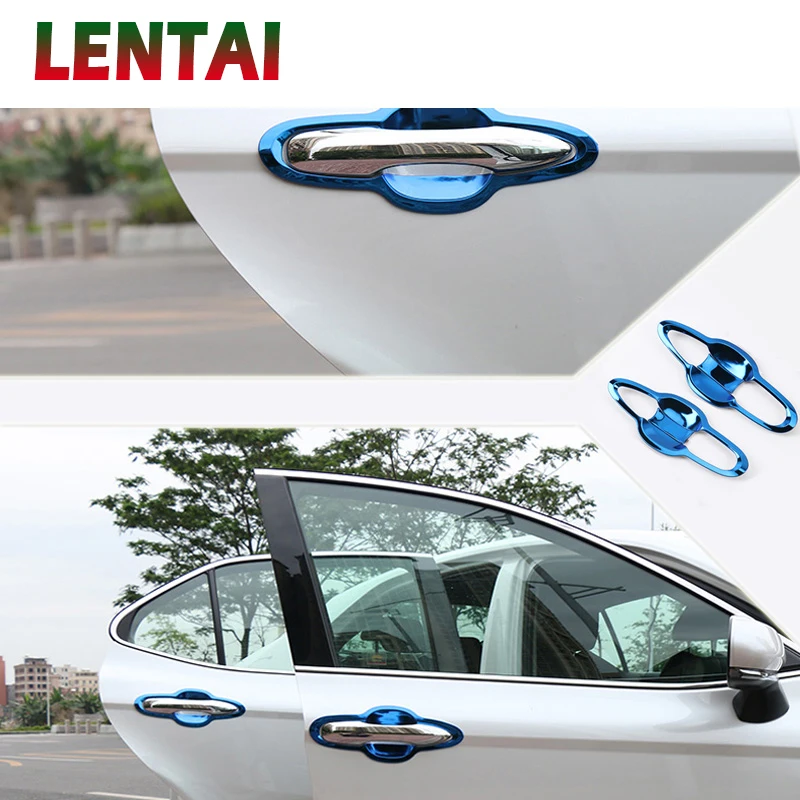 

LENTAI 8pcs Auto Car Styling Stainless Steel Exterior Door Handle Bowl Frame Sticker For Toyota Camry XV70 2017 2018 Accessories
