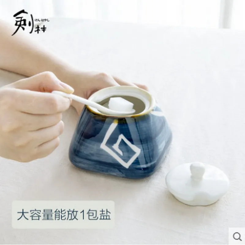 Керамический контейнер для хранения с крышкой и ложкой|creamer pots|sugar creamerceramic sugar pot |