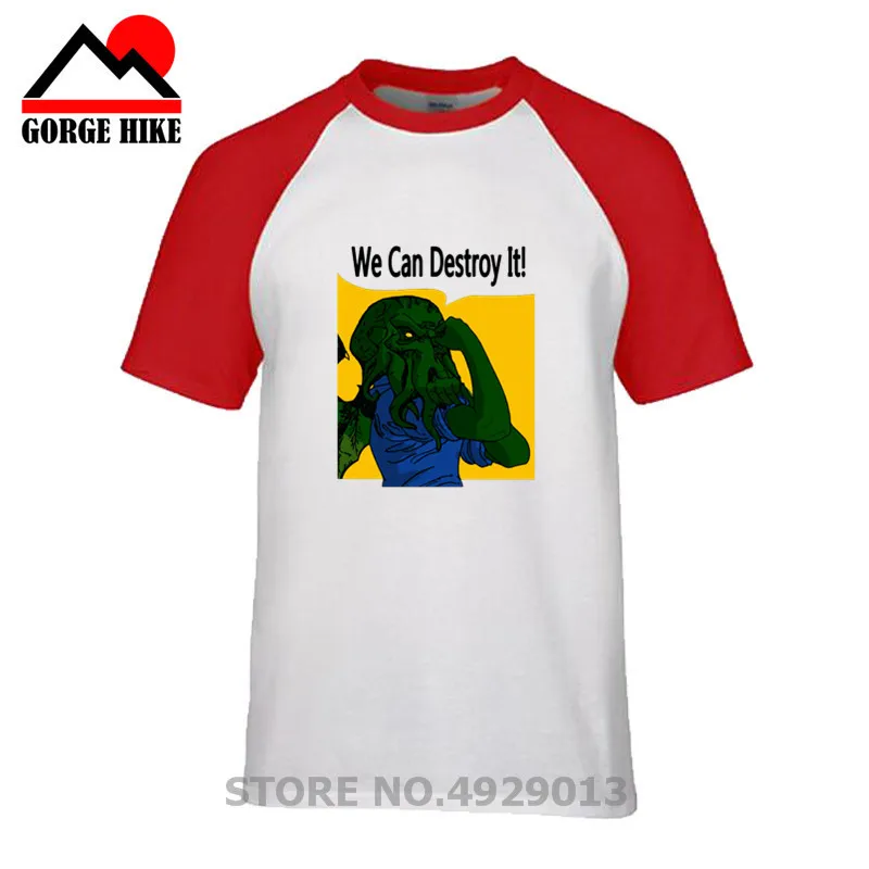 Cartoon T Shirt Cute Cthulhu Octopus Beer T-shirt Men Summer Clothes Monster Tees Tops Vintage Tshirt Cotton Streetwear | Мужская одежда