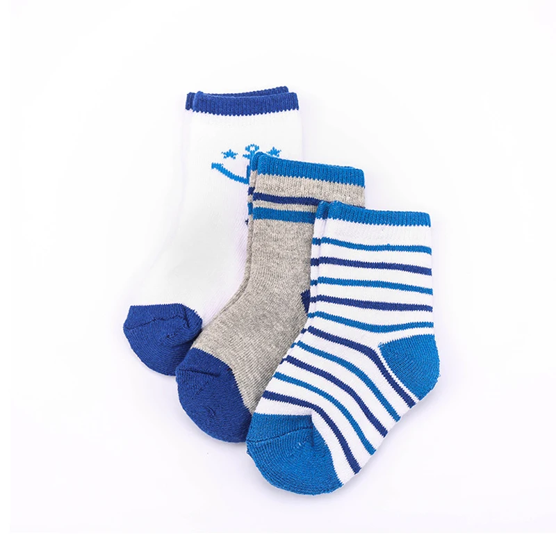 

Children 1-3 years old cotton thick terry Children socks three pairs of dress boys blue anchor style w052