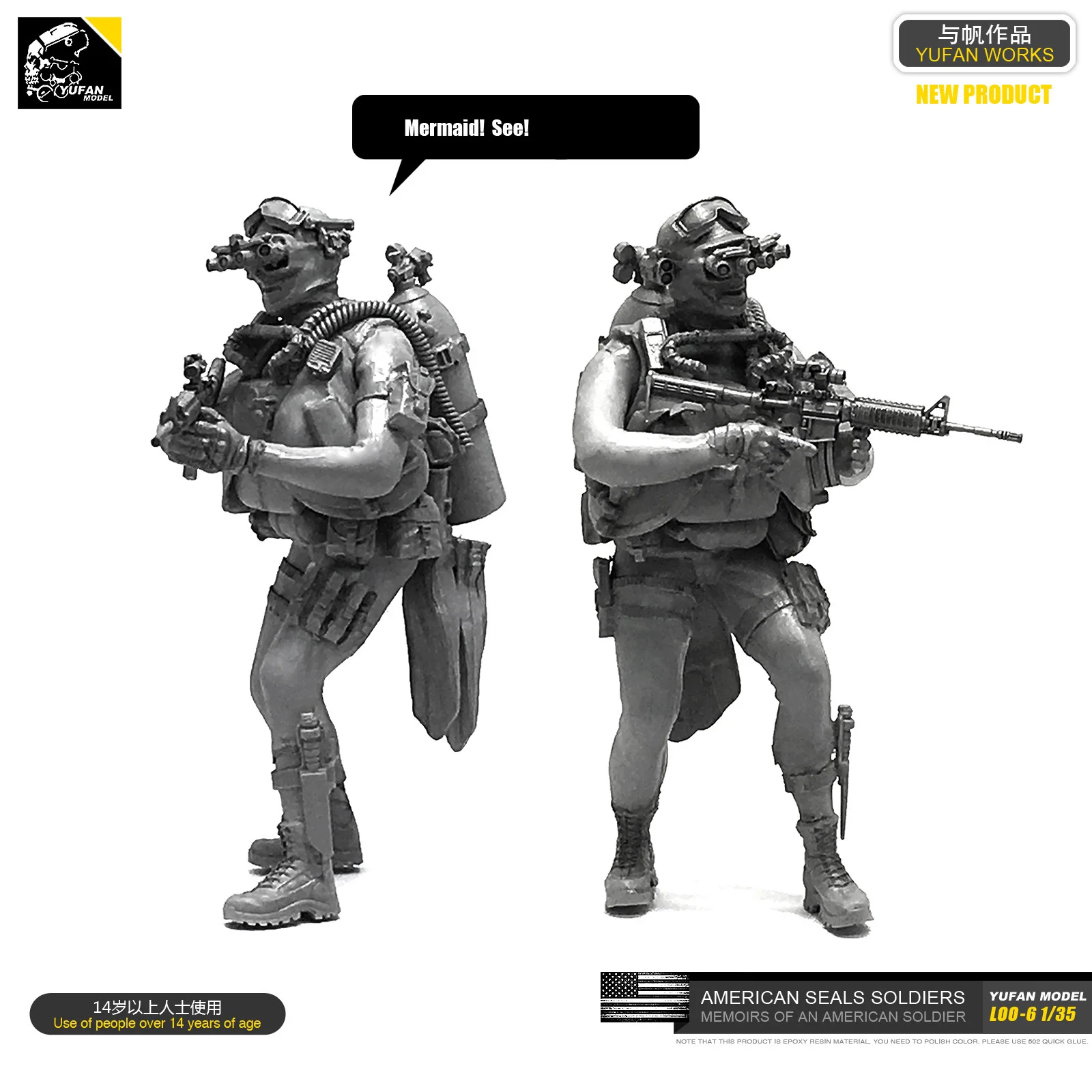 Yufan модель 1/35 рисунок США Набор для сборки солдатиков из смолы морских котиков