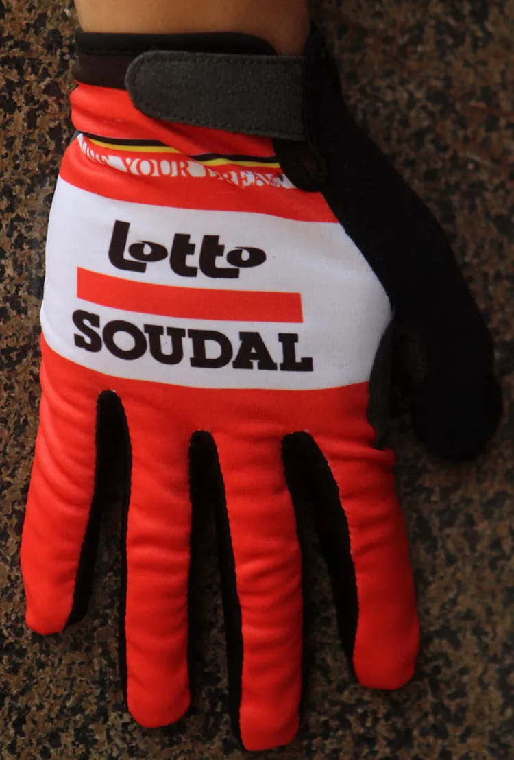 Зимние флисовые теплые Лото SOUDAL PRO TEAM RED перчатки для езды на велосипеде велосипедов гель полный палец перчатки одна пара SZIE M-XL