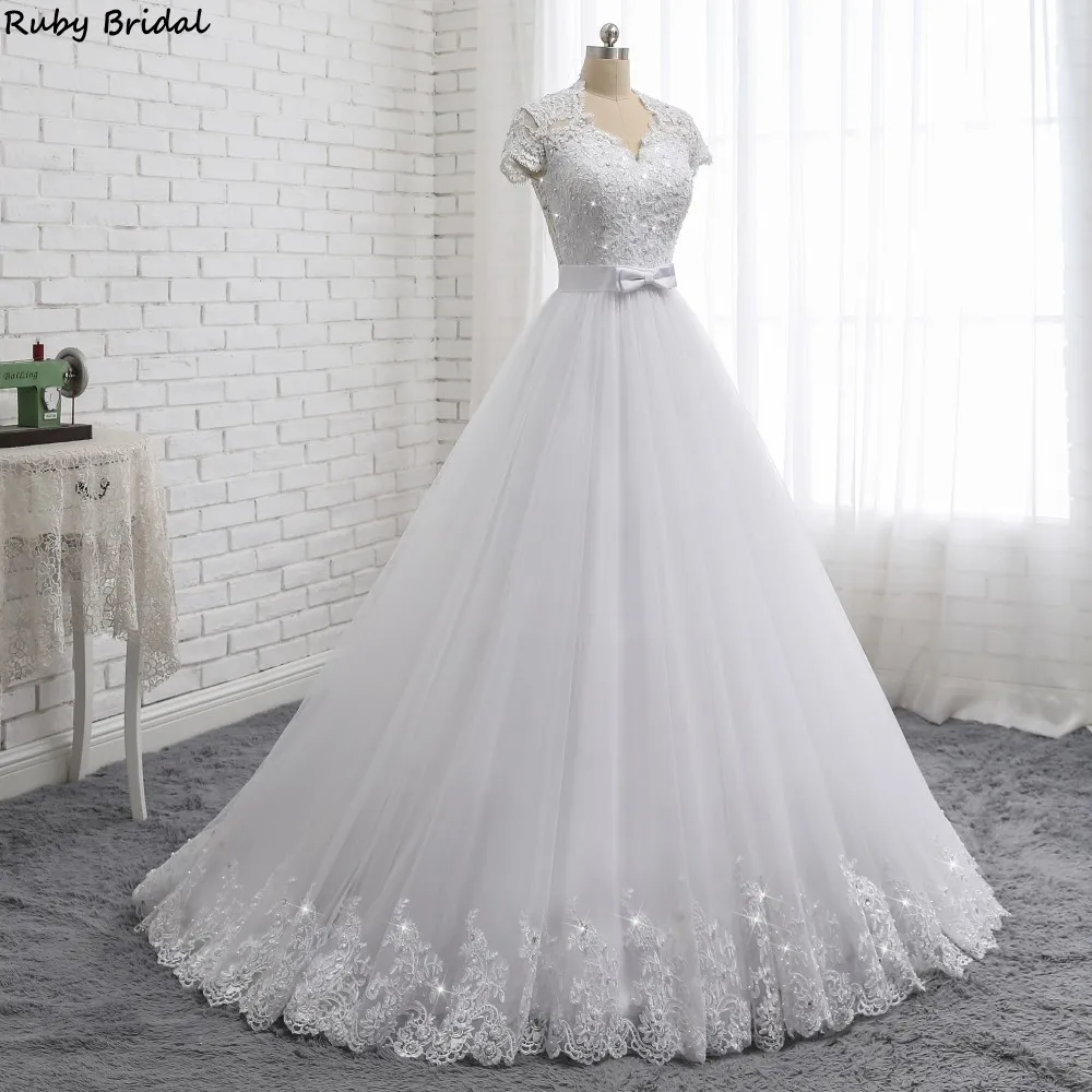 Свадебное платье Ruby Bridal элегантное бальное с коротким рукавом свадебные платья