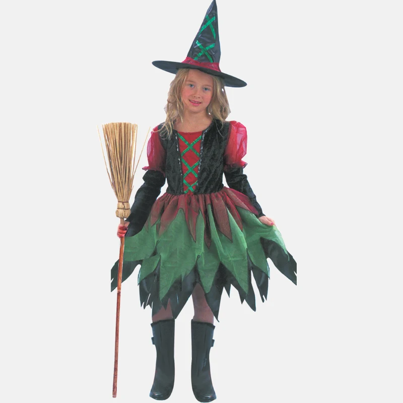 Free shipping Halloween costume witch clothes Children's Day cosplay | Тематическая одежда и униформа