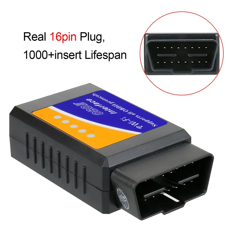 Сканер ELM327 OBD2 V1.5 Wifi 16 Pin eml 327 диагностический инструмент считыватели кодов