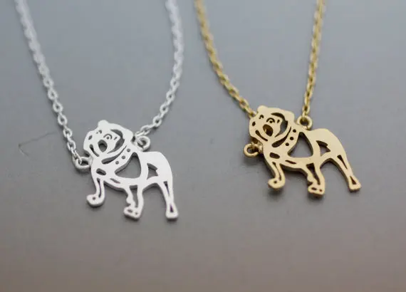 

Tiny Bulldog Necklaces Pendants Animal For Women Jewelry collier femme