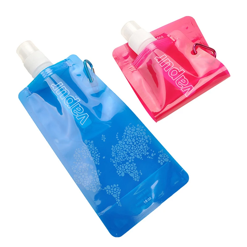 2 Portable Folding Water Storage Lifting Bag Camping Hiking Foldable Collapsible Bottle with Buckle for Outdoor Sports |