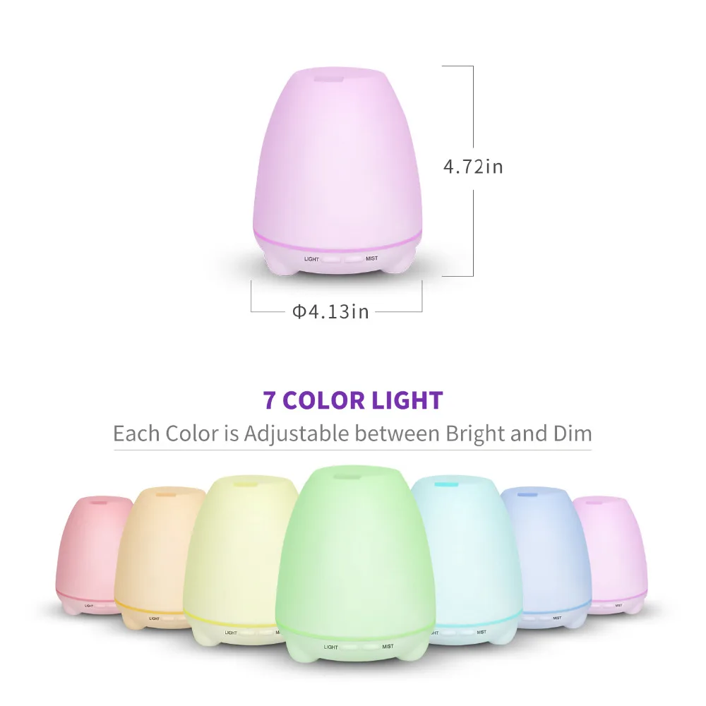 Diffuserlove 100ml Ultrasonic Air Humidifier Essential Oil Diffuser with LED Light Aroma Cool Mist Maker Household for office | Бытовая