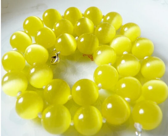 ZCD 322 + 8 мм блестящие желтые меховые шарики ожерелье 18&quot|necklace necklace|yellow bead necklacebead