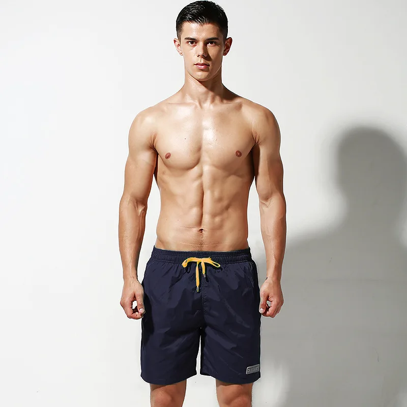 Navy Blue Плавки для серфинга Шорты пляжные шорты для серфинга Плавание шорты, мужские плавки на подкладке доска Шорты для тренажерного зала спорта тренировок короткий - Цвет: Navy Blue