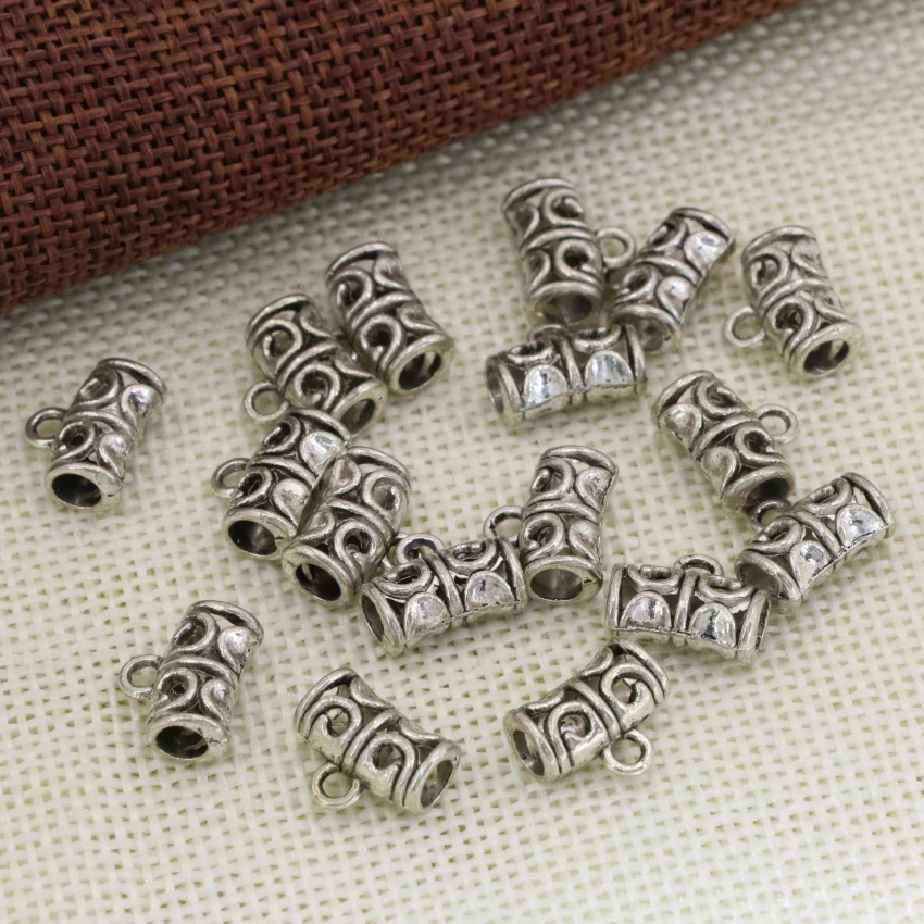 Free shipping charms Tibet silver-color 20pcs elegant tube shape accessories 11*5mm necklace/bracelets jewelry making B2529 | Украшения и