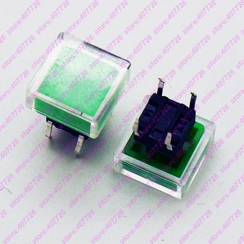 10 шт. 6*6*7,3 мм(H = 9,8 мм с 2 колпачками) 4PIN DIP& SMD Мгновенный Такт Кнопка Верхняя квадратная головка тактические ключи переключатель мини кнопка