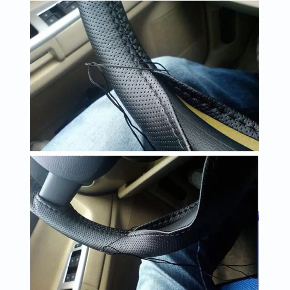 

38cm New Universal Braid On The Steering Wheel Car Steering Wheel Cover for opel Corsa B D E for Ford Focus 2 3