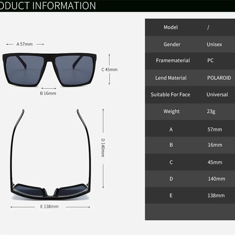 Square Sunglasses Men Brand Designer Mirror Photo chromic Oversized Sunglasses Male Sun glasses Man gafas oculos de sol