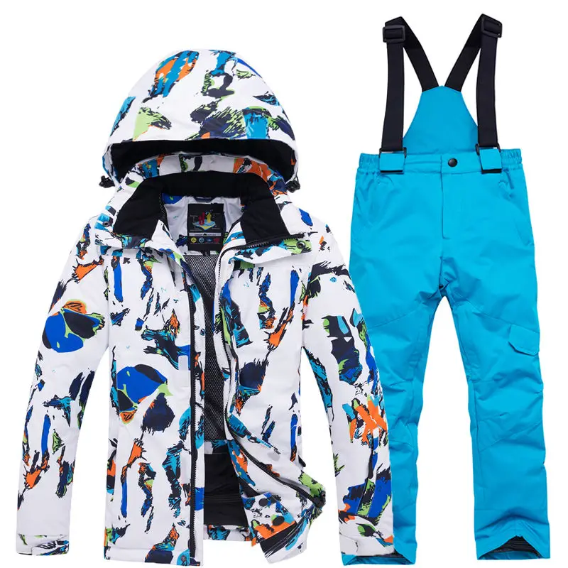 Kids Suit Snowboarding Kits Waterproof Outdoor Sports Clothing Boy Or Girl Ski Jacket And Strap Snowboard Pants Kids Costume