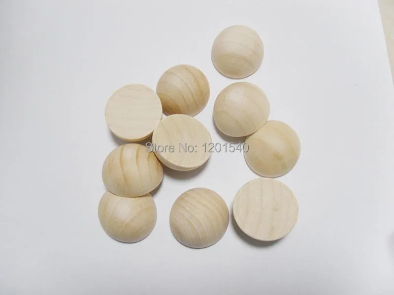 50 шт./лот 30x15 мм полушарики деревянные бусины необработанные круглые Кабошоны без