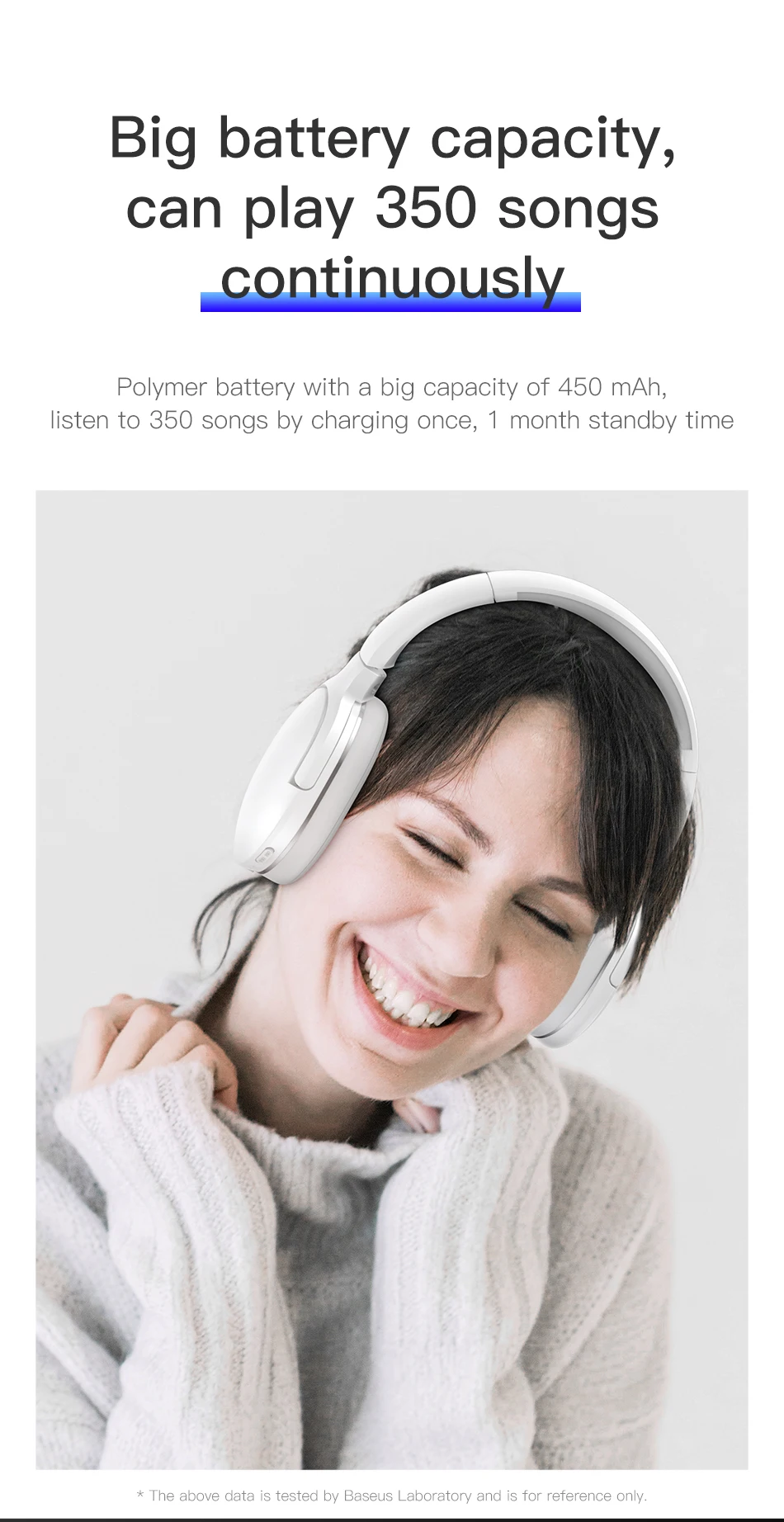 Baseus D02 Bluetooth наушники портативные наушники Bluetooth гарнитура стерео беспроводные наушники с микрофоном для телефона компьютера