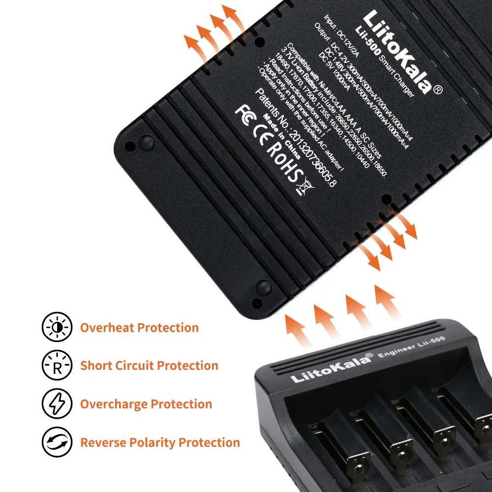 Зарядка для аккумуляторов LiitoKala Lii-500 LCD 100% фирменное зарядное устройство 3 7/1 2 В
