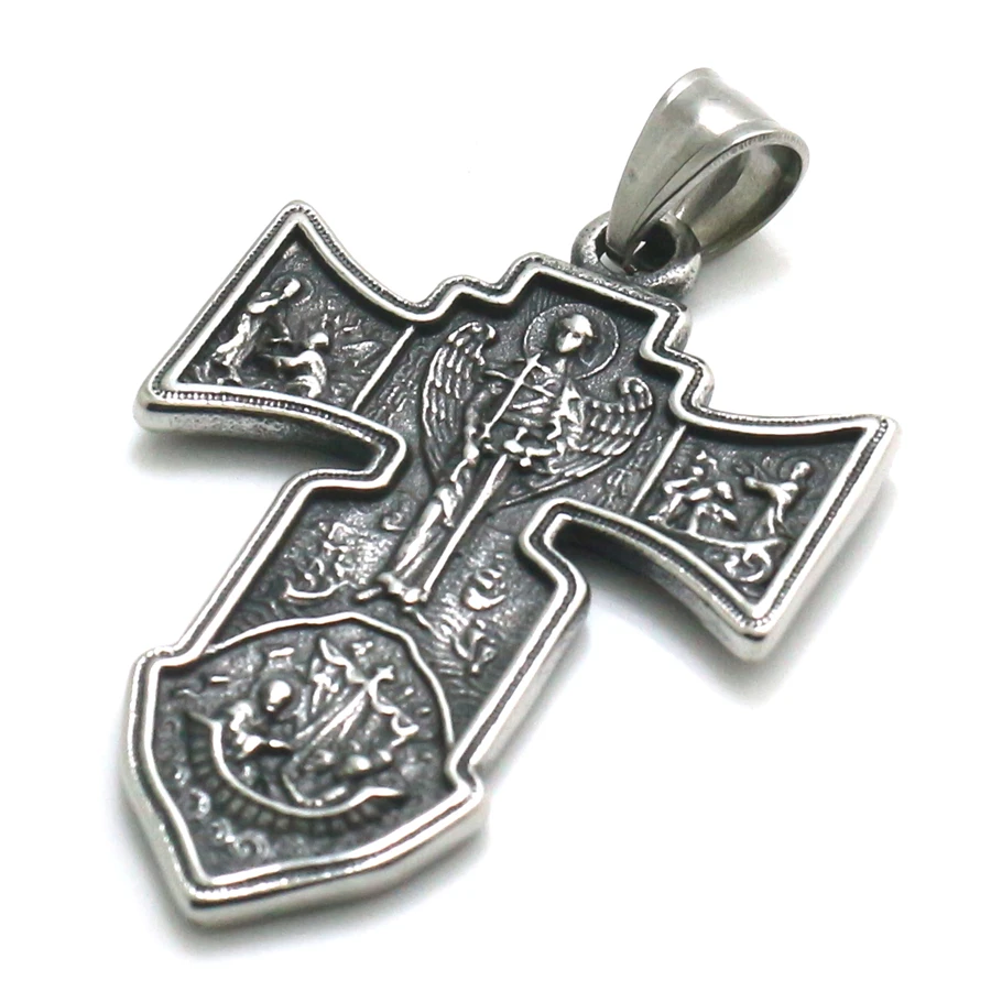 Кулон из нержавеющей стали 316L с крестом Иисуса Христа | Украшения и аксессуары