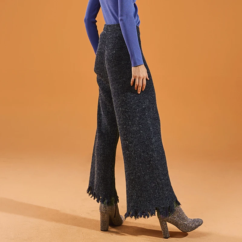 ELFSACK осень новинка модные женские брюки повседневные трикотажные с эластичной