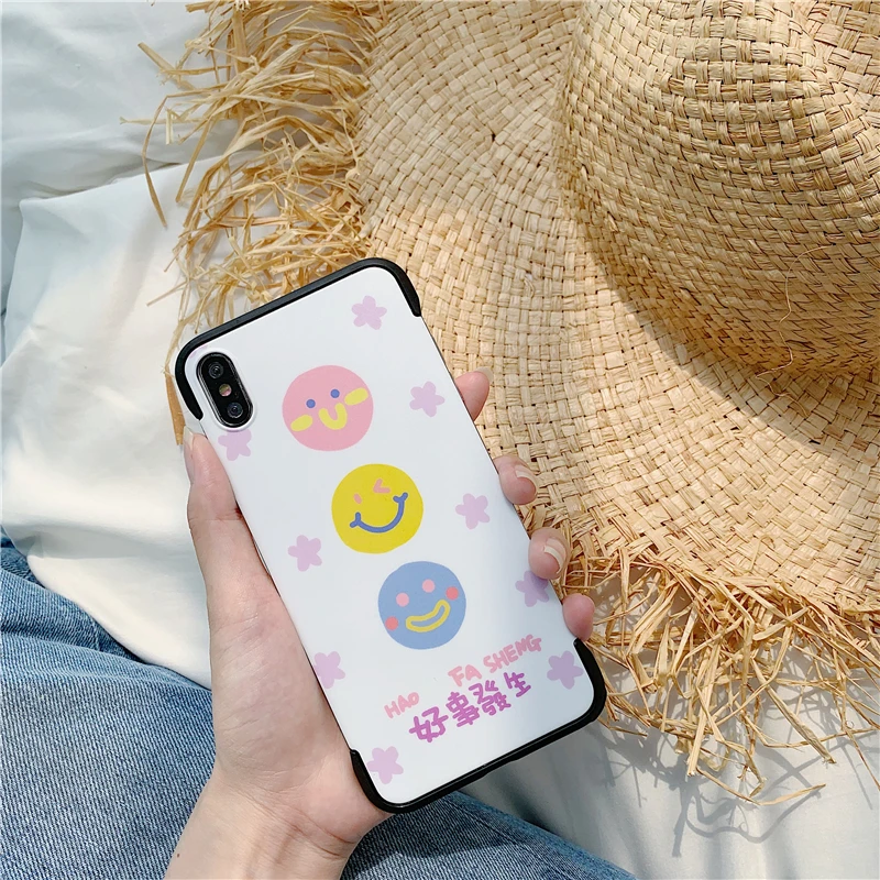 Милый мультяшный персональный текстовый смайлик чехол для телефона iPhone XS max