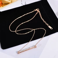 yun ruo 2018 new arrival rose gold color chic zircon crystal heart pendant necklace fashion titanium steel woman jewelry no fade