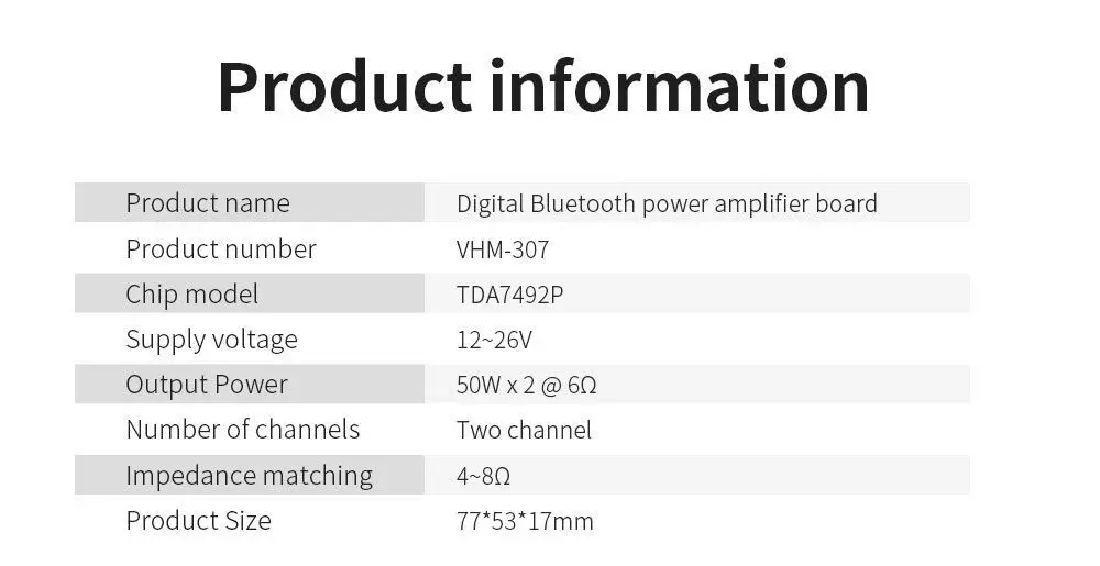 VHM-307 TDA7492P Bluetooth 4,0 приемник усилитель аудио плата 50 Вт* 2 колонки модифицированные музыкальные мини усилители Diy двухканальный