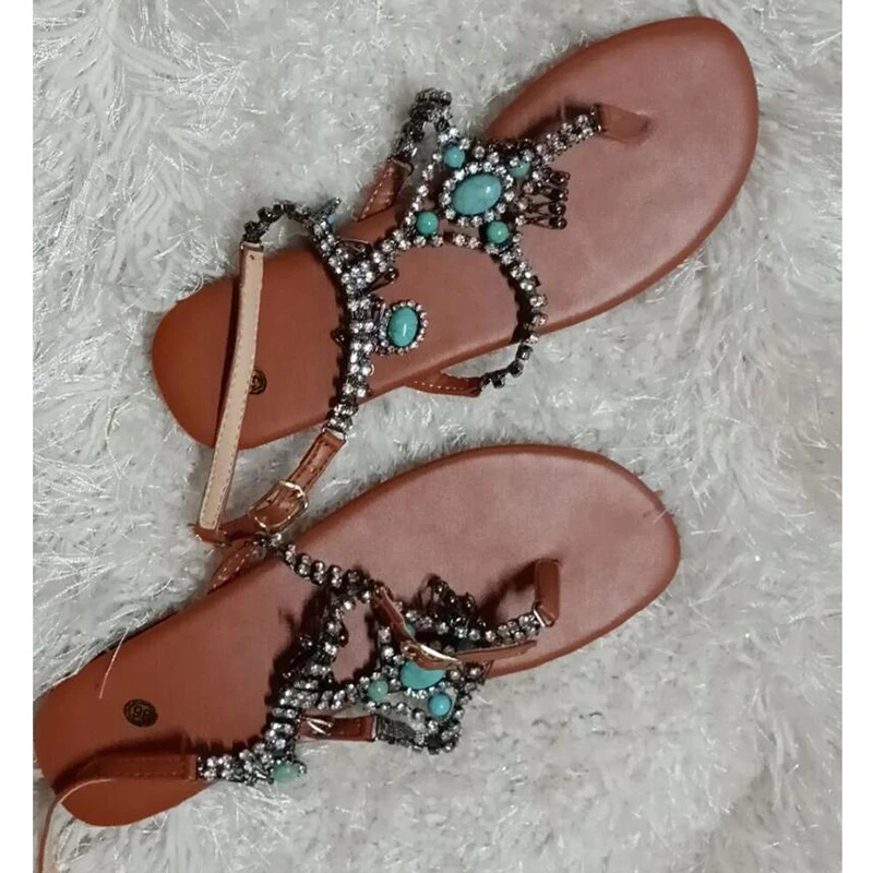 Sandalias mujer Женские богемные плоские сандалии женская обувь с прямым валиковым швом