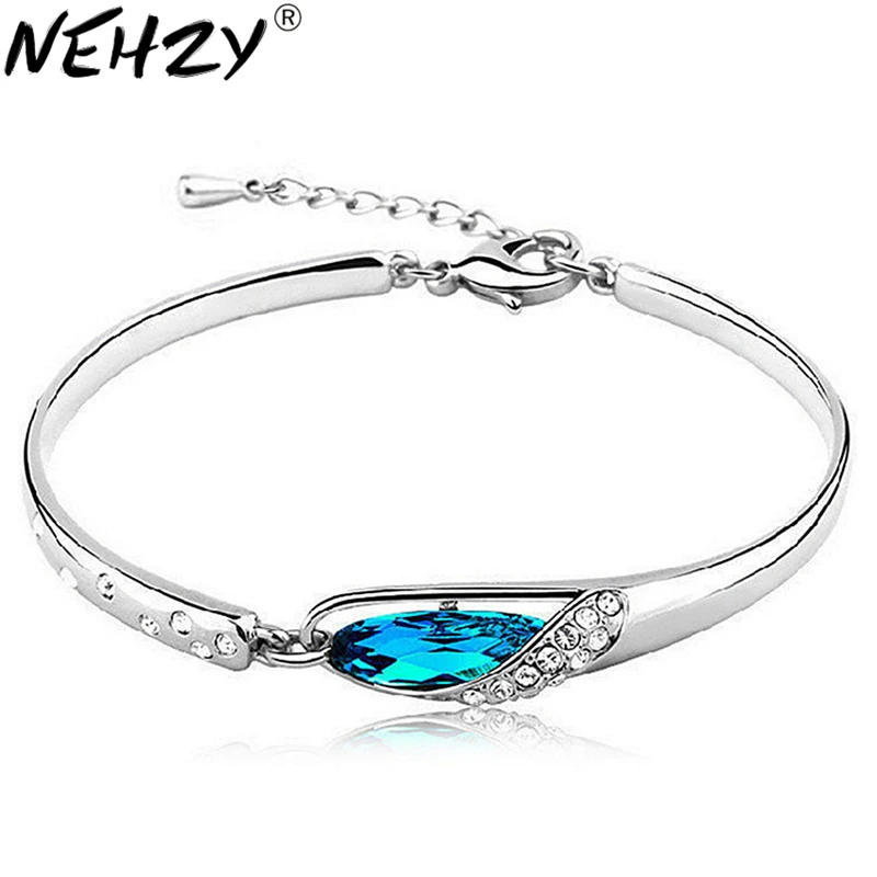 

NEHZY S925 штамп Серебряный Новый браслет модные женские модели милые винтажные супер сверкающие Дикие синие кристаллы ювелирные изделия