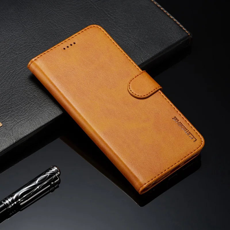 Light Brown Кожаный флип-чехол для Xiaomi mi 9T A2 6X держатель для карт чехол для Coque Red mi Примечание 8 7 6 5 K20 Pro Plus 6A 7A 8A чехол Hoesje Fundas - Цвет: Light Brown