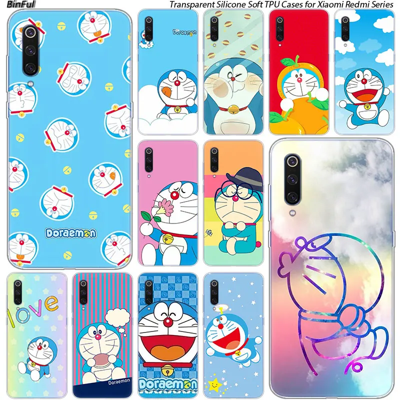 Милый мультяшный силиконовый чехол Doraemon для Xiaomi Pocophone F1 9T 9 9SE 8 A2 Lite A1 Mix3 Redmi K20 7A Note 4